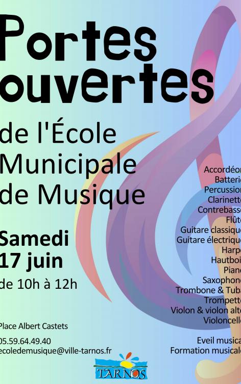 affiche ecole municipale musique tarnos conservatoire portes ouvertes