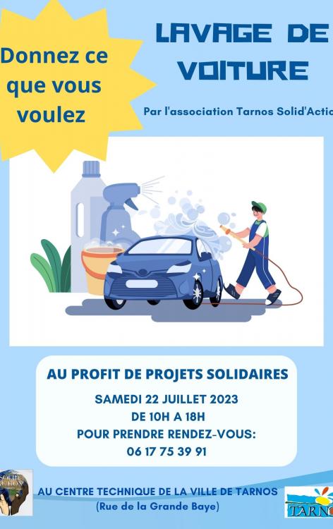  affiche Solid'actionlavage voiture 2023 Tarnos