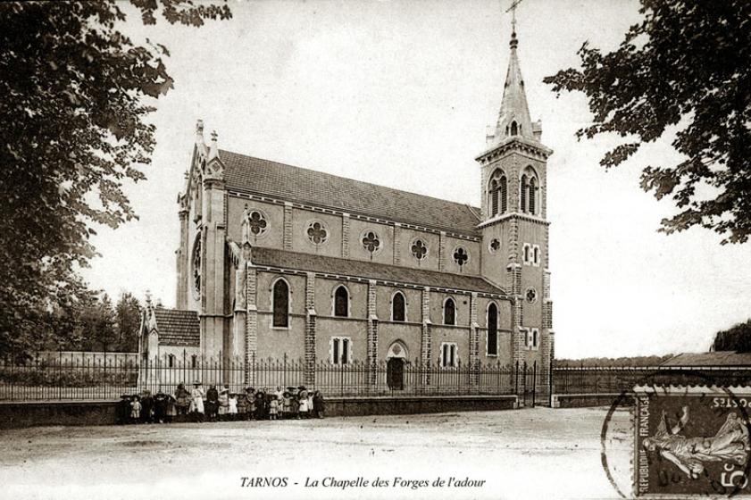 Église des Forges, façade Est. Début XXème siècle, prêt de Monsieur Saldou 