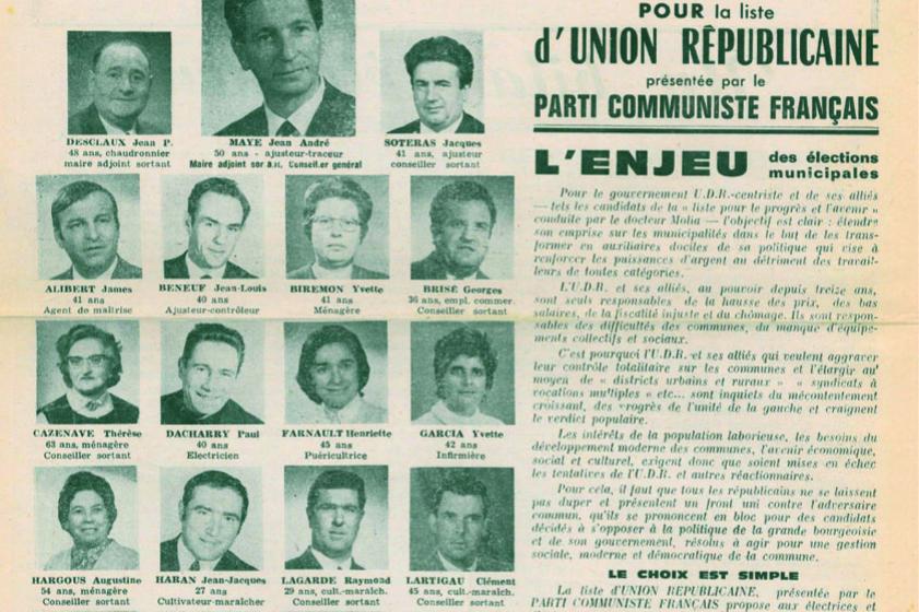  Liste menée par André Maye aux élections municipales de 1971. Ville de Tarnos 