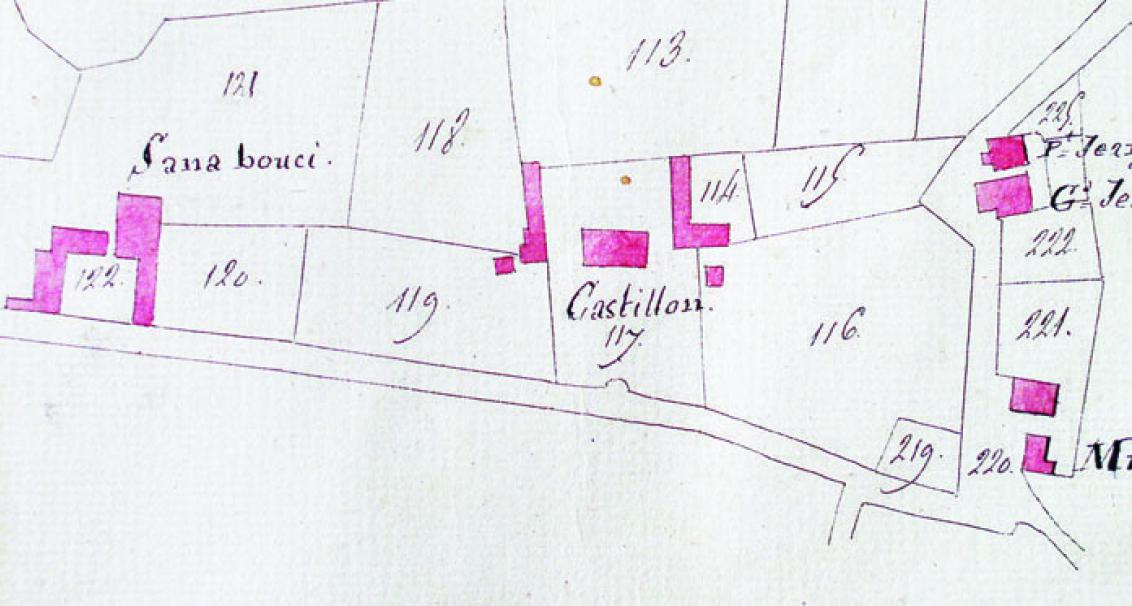 Extrait du Plan cadastral - Propriété de Castillon. 1810, Ville de Tarnos