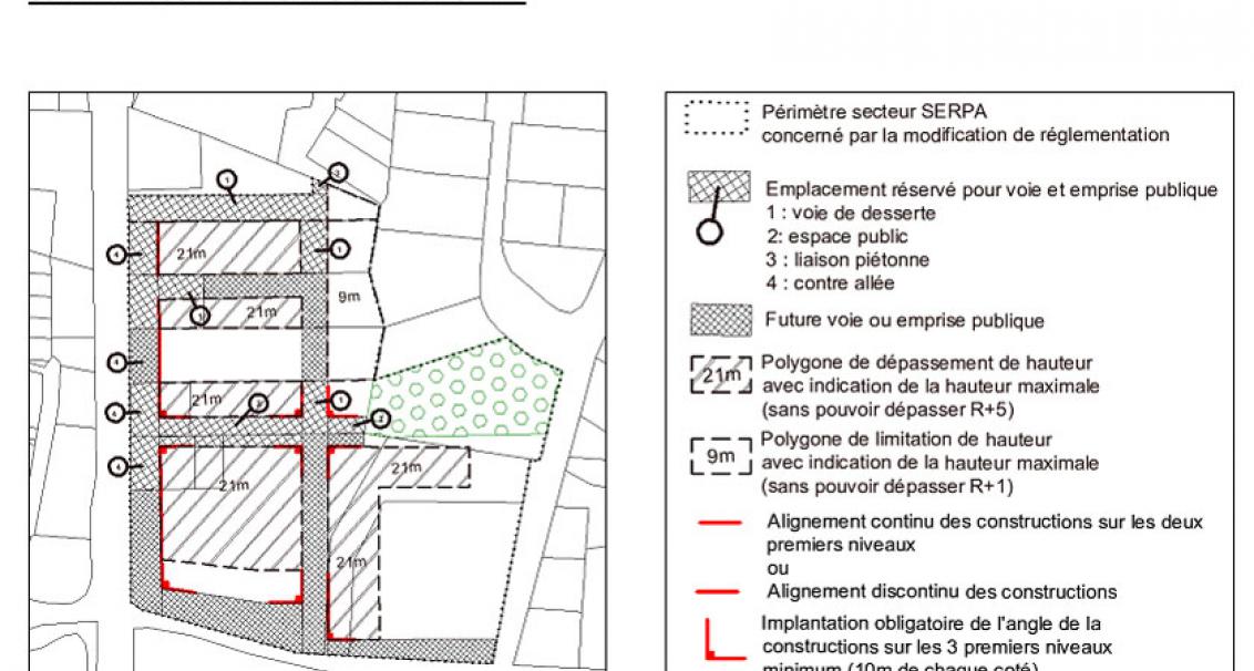 Extrait OAP PLU de Tarnos “Aménager le Centre Ville” Secteur SERPA